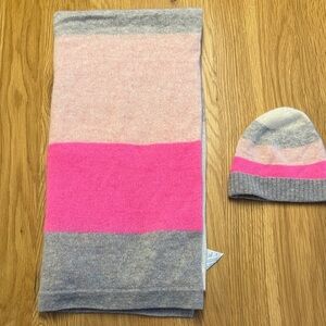 White + Warren Pink and Gray cashmere baby set